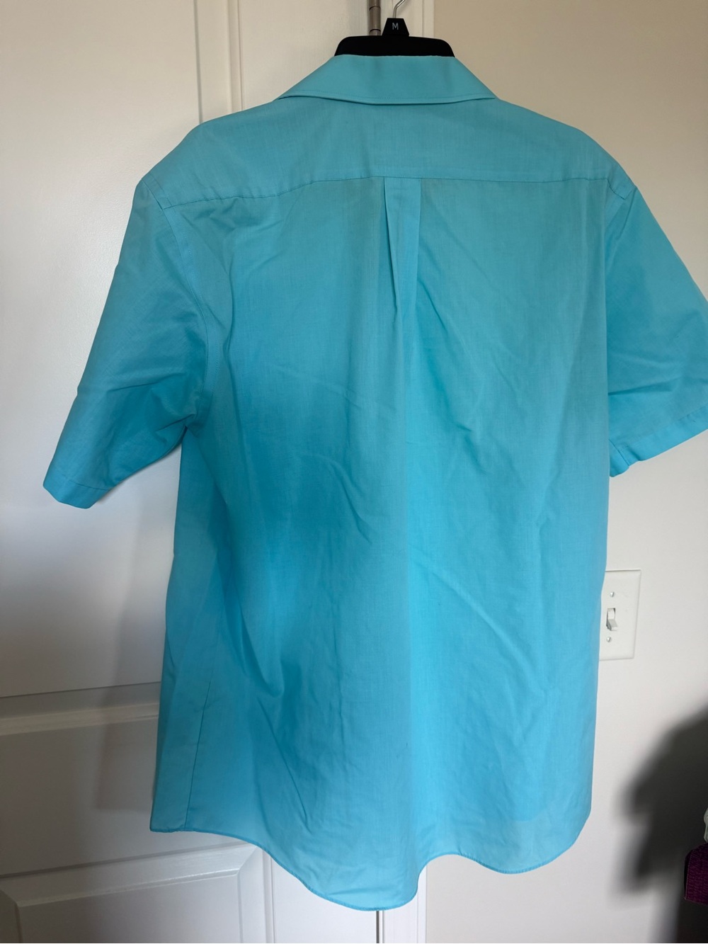Stafford Men’s Short-Sleeve Button-Down Shirt in Aqua - Picture 2 of 4